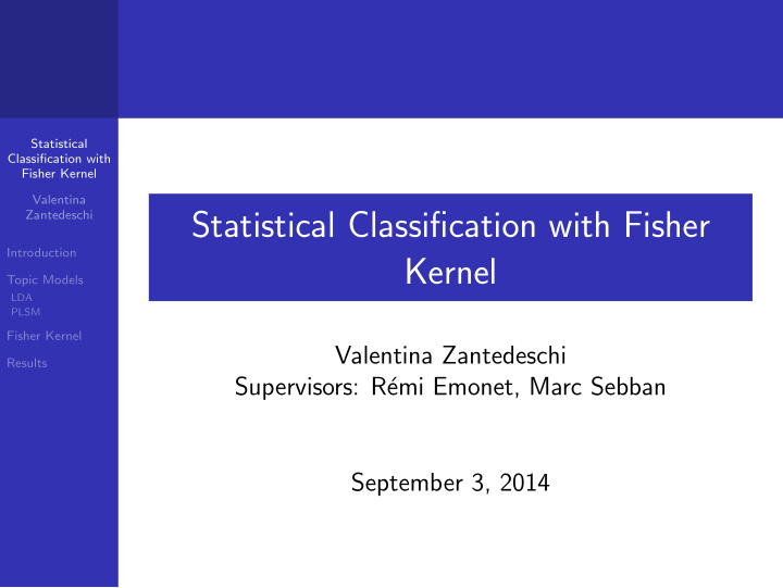 statistical classification with fisher