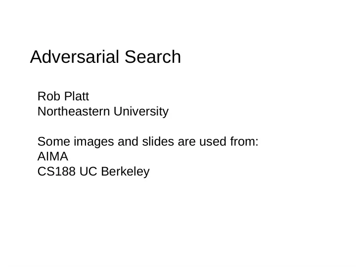 adversarial search