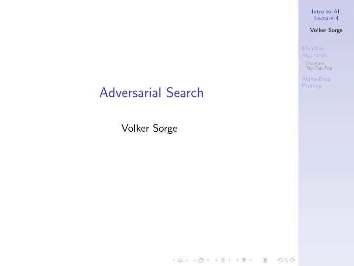 adversarial search