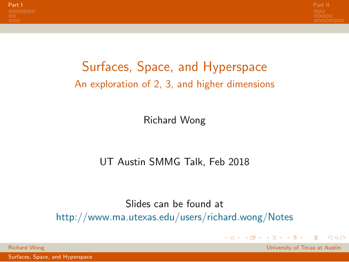 surfaces space and hyperspace