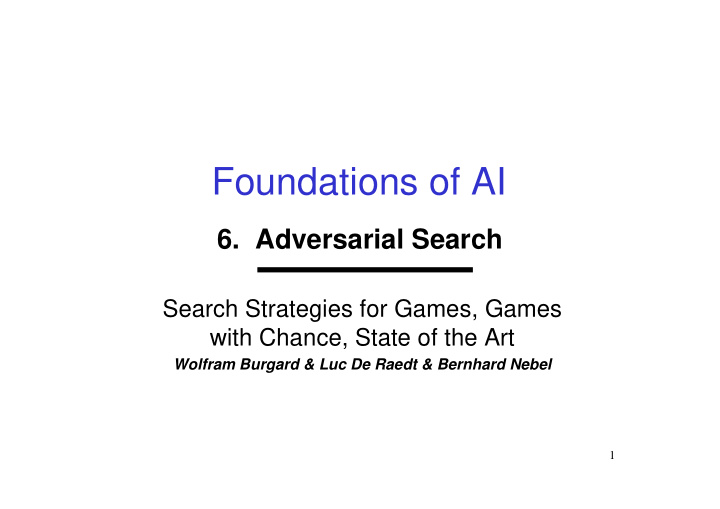 foundations of ai