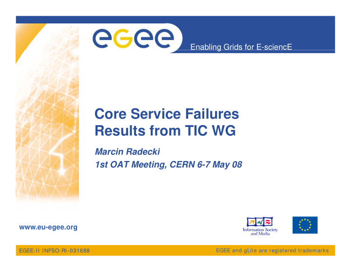 core service failures co e se ce a u es results from tic