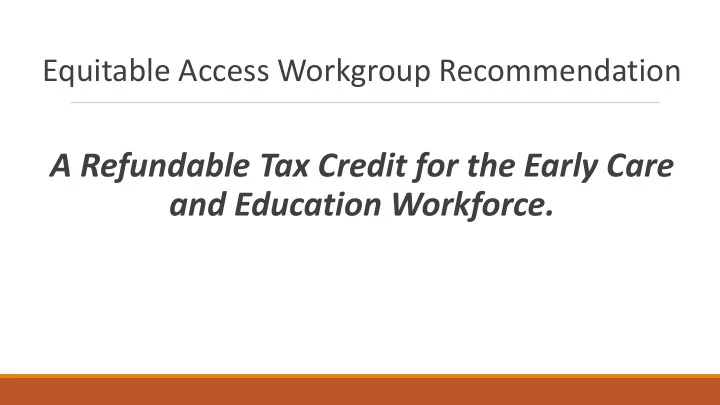 and education workforce