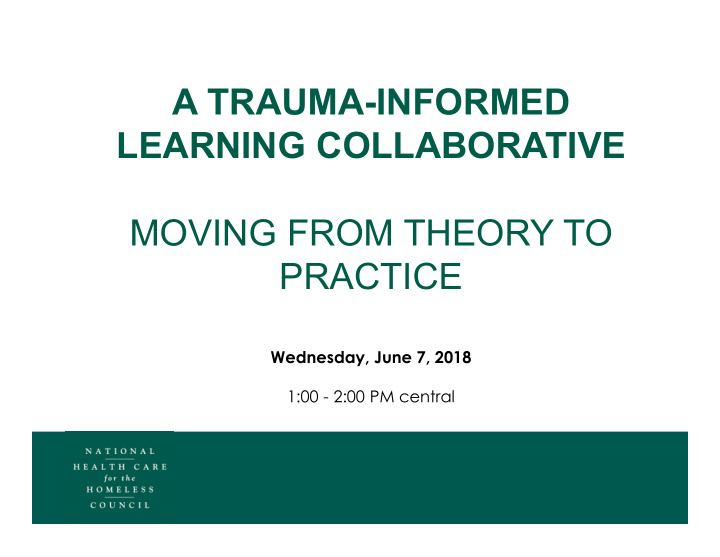 a trauma informed learning collaborative moving from