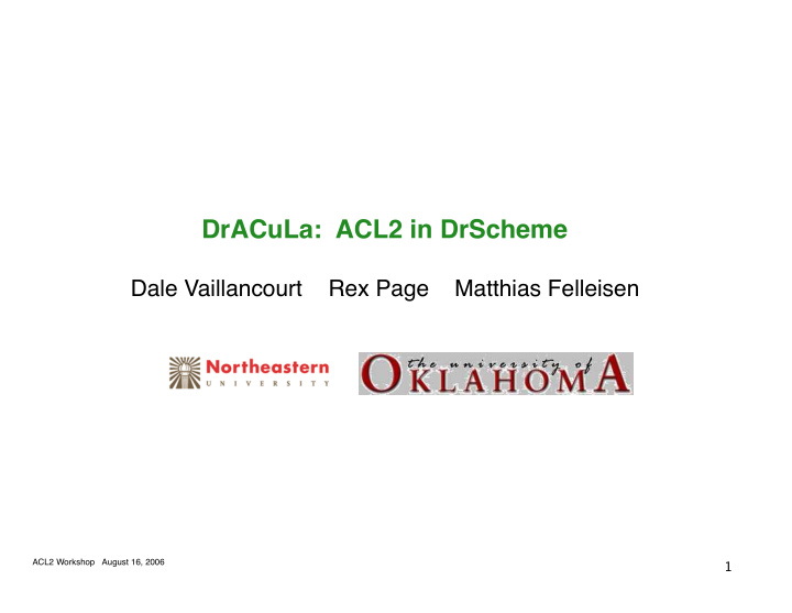 dracula acl2 in drscheme