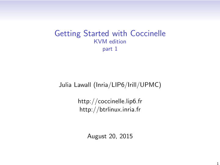 getting started with coccinelle
