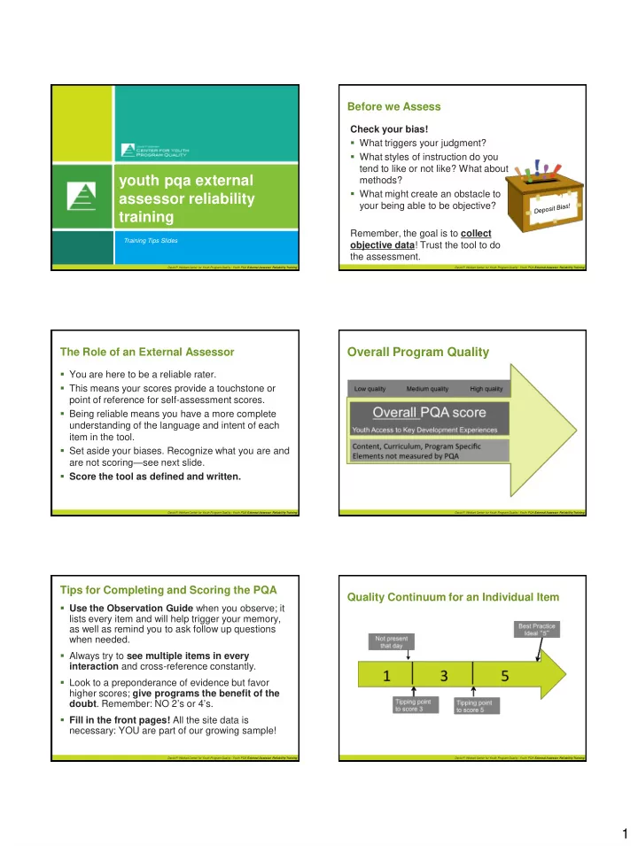 youth pqa external