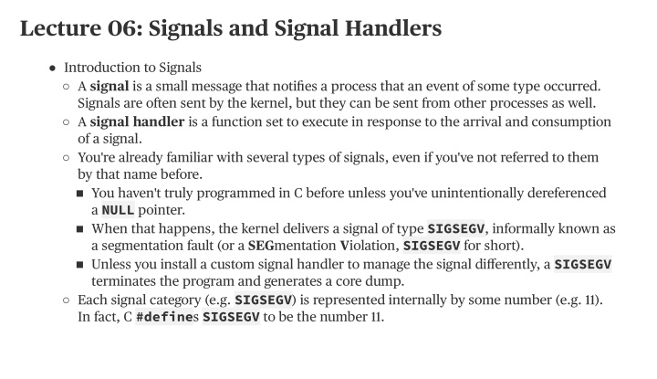 lecture 06 signals and signal handlers