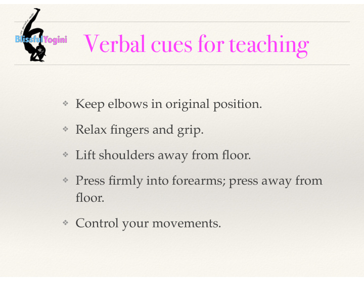 verbal cues for teaching