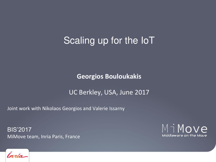 scaling up for the iot