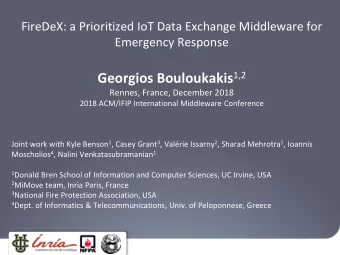 FIRE!  IoT-enabled Building  2018 ACM/IFIP International Middleware Conference  Rennes, France,