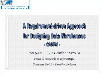 Ins GAM  Dr. Camille SALINESI  Centre de Recherche en Informatique  Universit Paris1