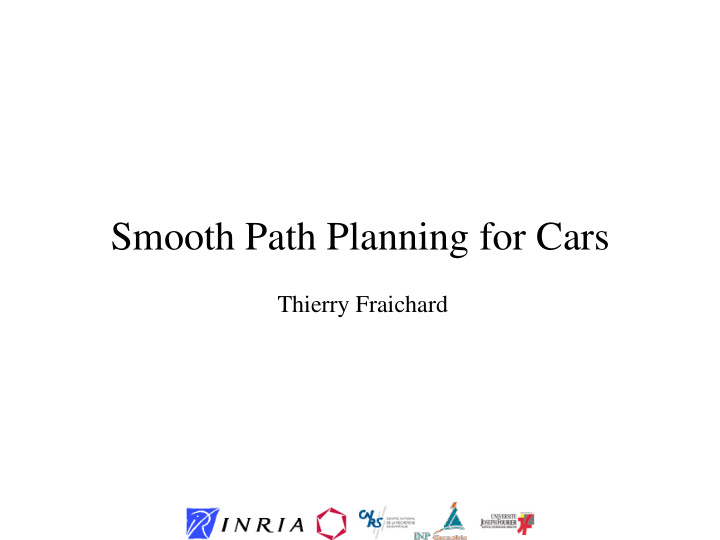 smooth path planning for cars