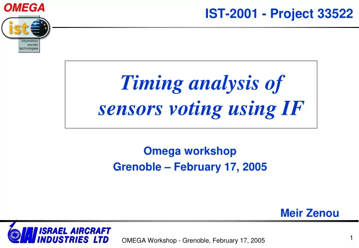 timing analysis of sensors voting using if