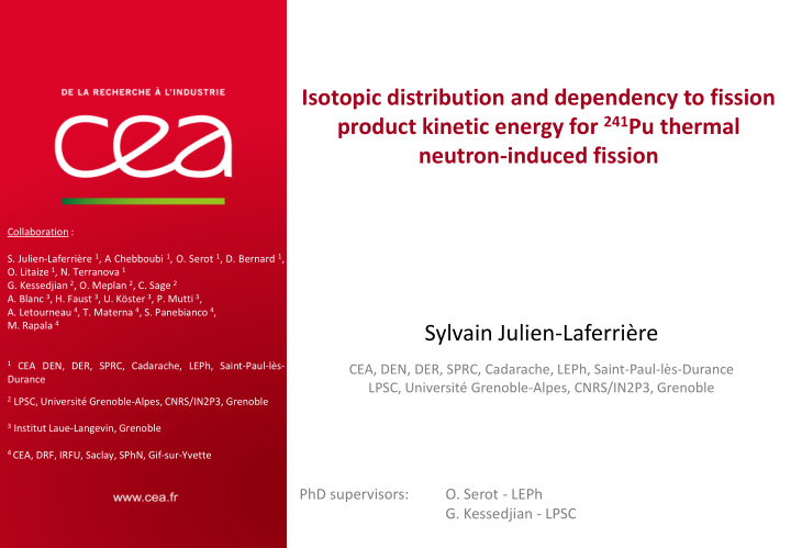 isotopic distribution and dependency to fission product