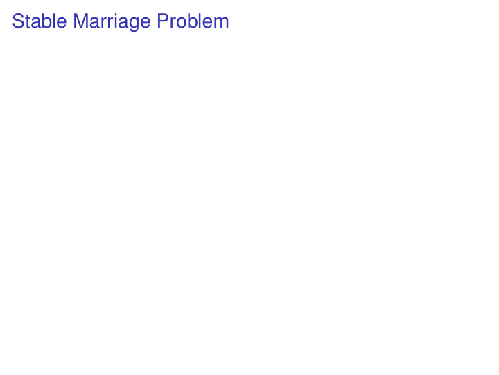 stable marriage problem stable marriage problem