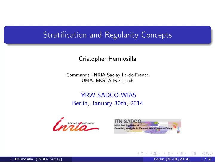 stratification and regularity concepts