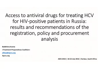Access to antiviral drugs for treating HCV  for HIV-positive patients in Russia:  results and