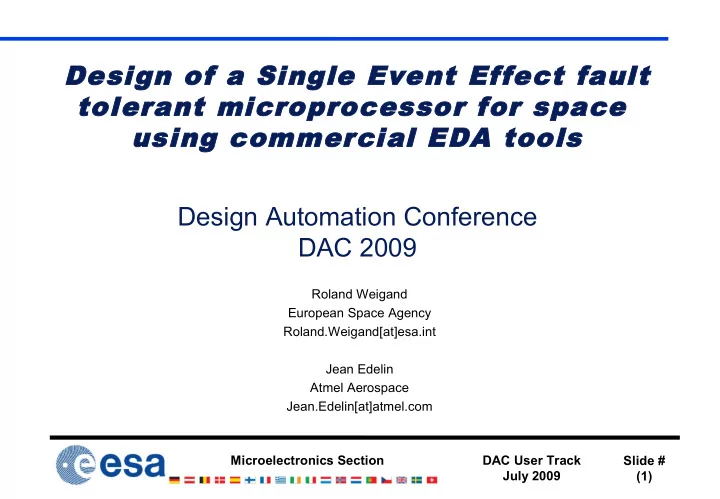 design of a single event effect fault tolerant
