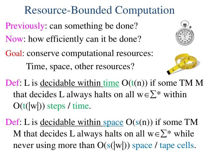 resource bounded computation