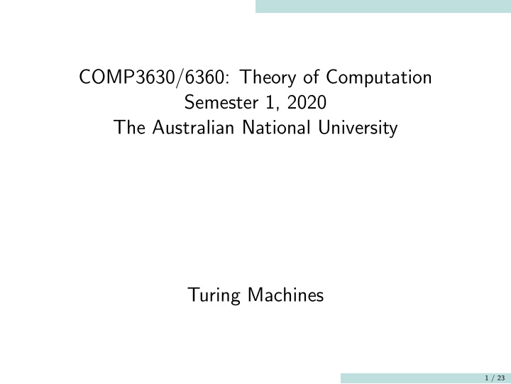 comp3630 6360 theory of computation semester 1 2020 the