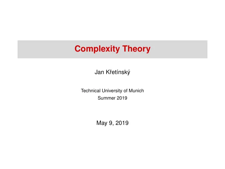 complexity theory