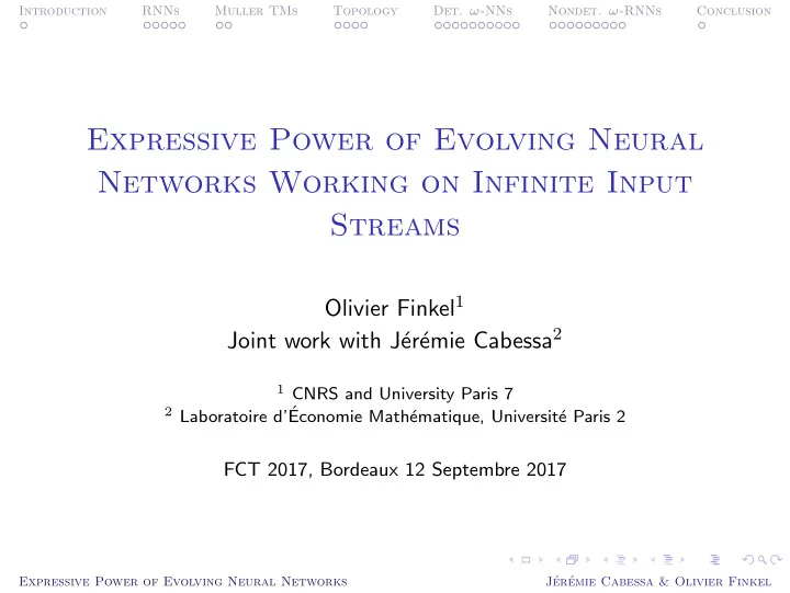 expressive power of evolving neural networks working on