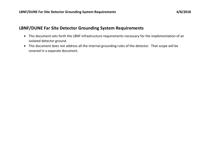 lbnf dune far site detector grounding system requirements