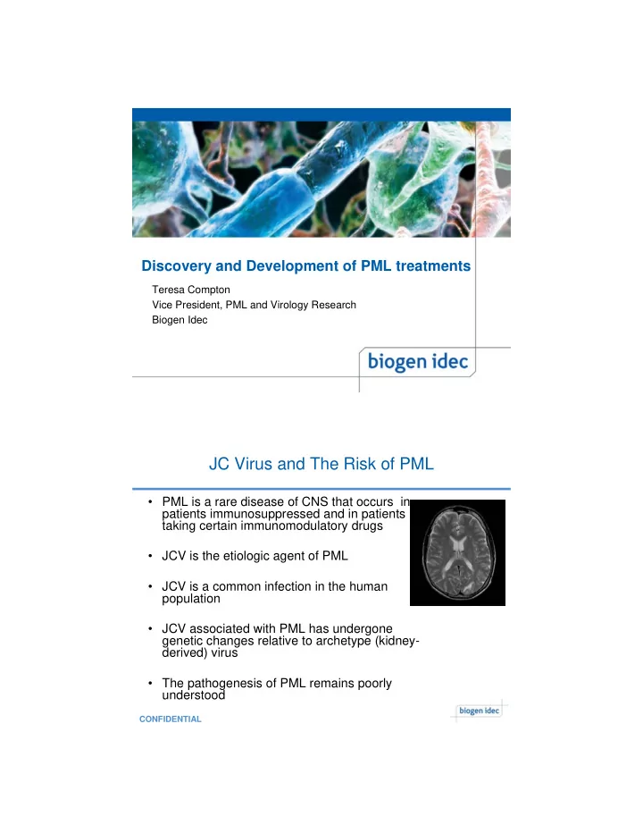 jc virus and the risk of pml