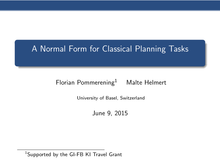 a normal form for classical planning tasks