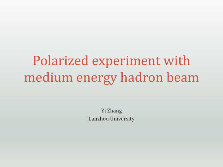 medium energy hadron beam