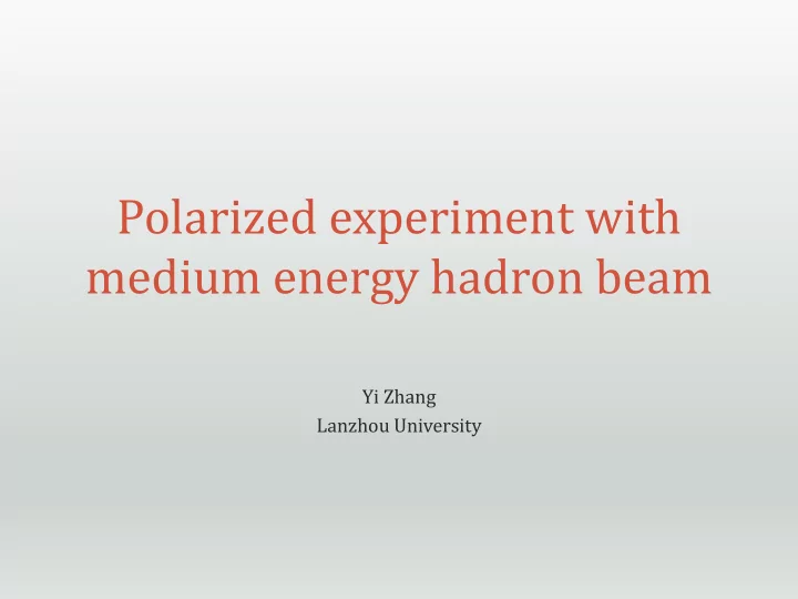 medium energy hadron beam