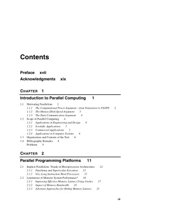 Contents  Preface  xvii  Acknowledgments  xix C HAPTER  1  Introduction to Parallel Computing  1