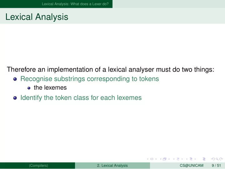 lexical analysis