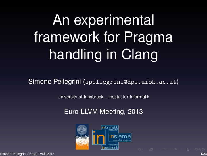 an experimental framework for pragma handling in clang