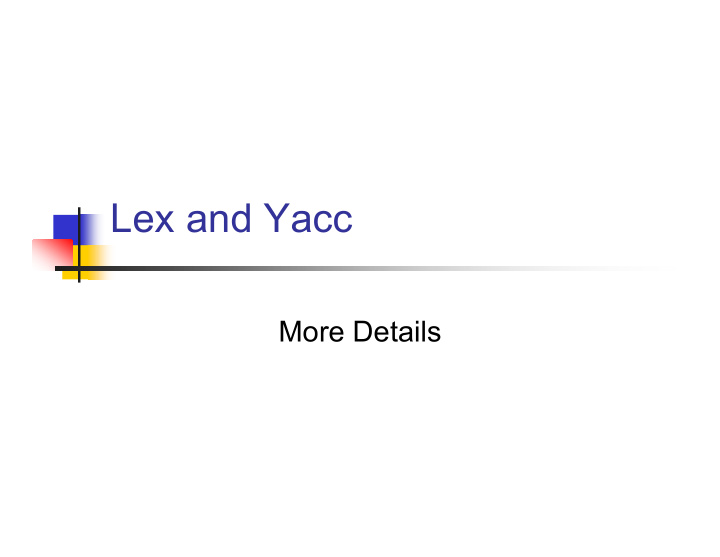 lex and yacc