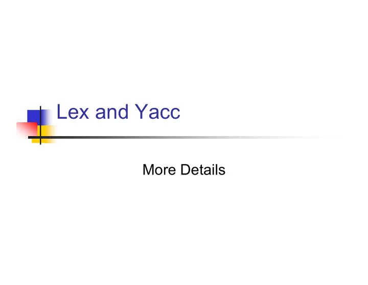 lex and yacc