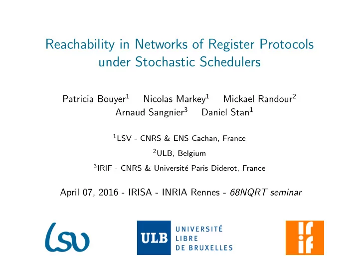 reachability in networks of register protocols under