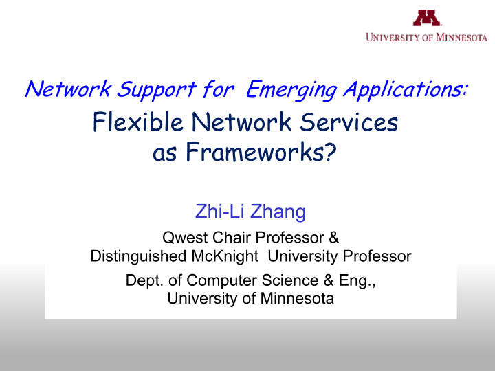 flexible network services as frameworks