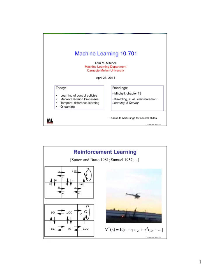 machine learning 10 701