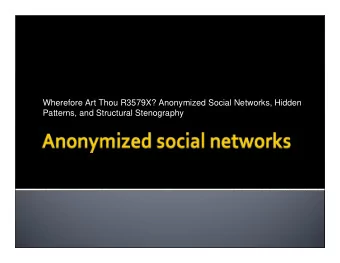 Wherefore Art Thou R3579X? Anonymized Social Networks, Hidden  Patterns, and Structural Stenography
