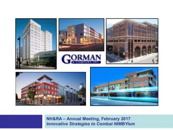 NH&amp;RA  Annual Meeting, February 2017   Innovative Strategies to Combat