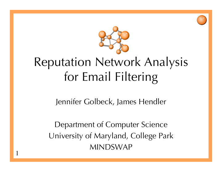 reputation network analysis for email filtering