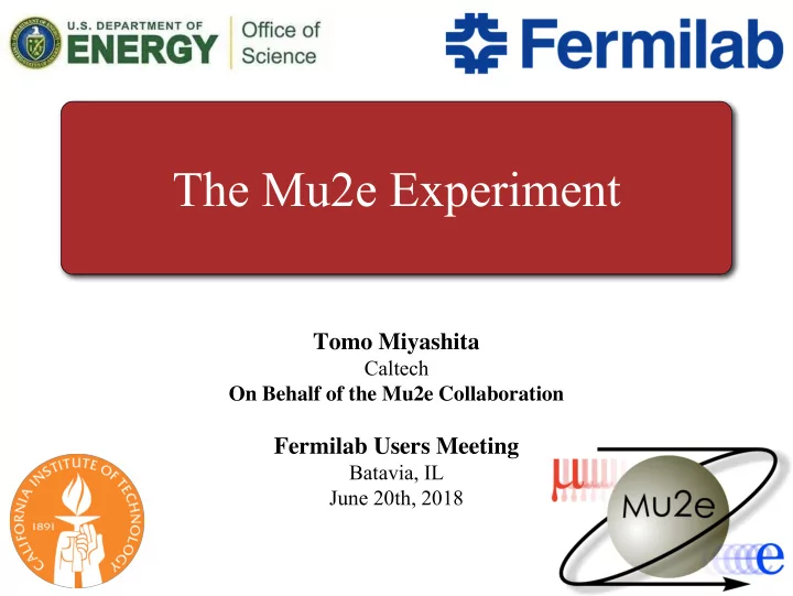 the mu2e experiment