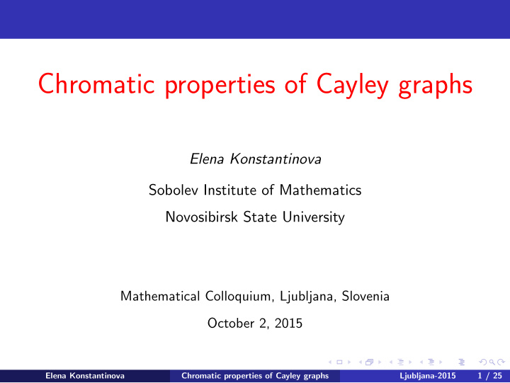 chromatic properties of cayley graphs