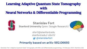 Learning Adaptive Quantum State Tomography  with  Neural Networks &amp; Difg  fgerentiable