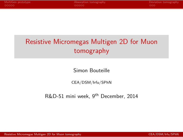 resistive micromegas multigen 2d for muon tomography