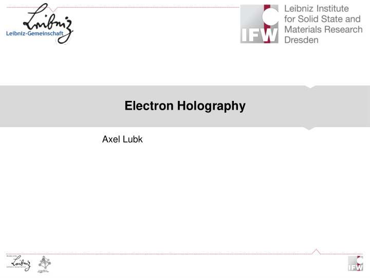 electron holography