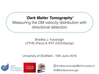 Dark Matter Tomography'  Measuring the DM velocity distribution with  directional detection