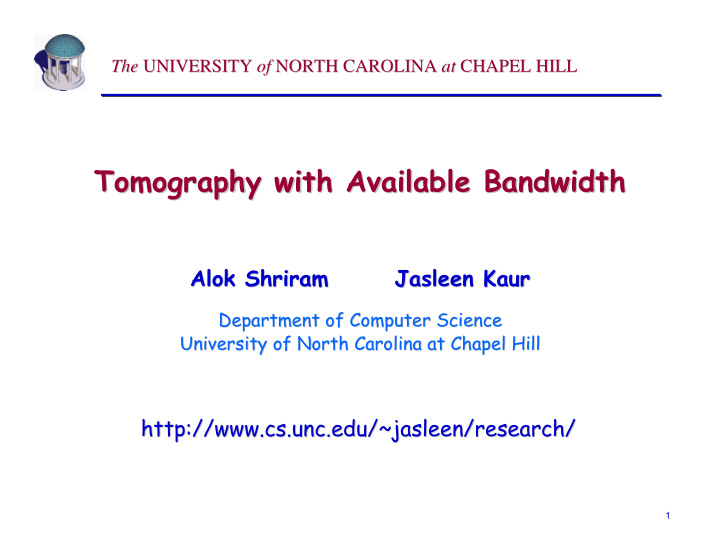 tomography with available bandwidth with available